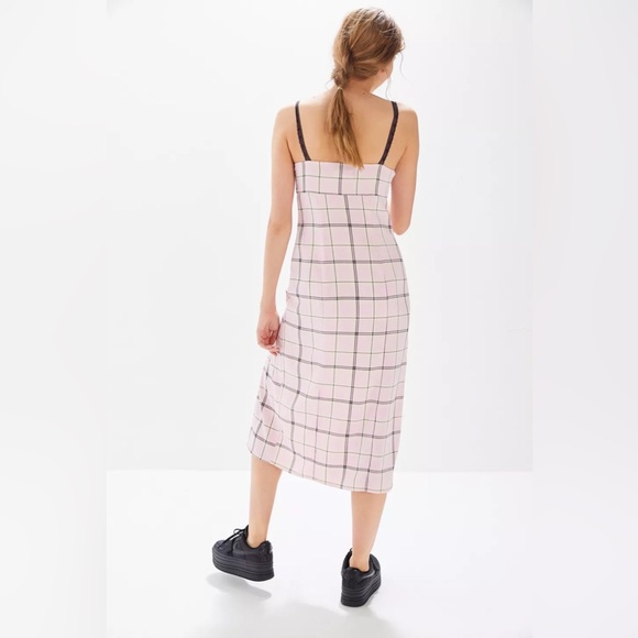 Urban Outfitters Cher Plaid Satin Midi Dress - Picture 4 of 7